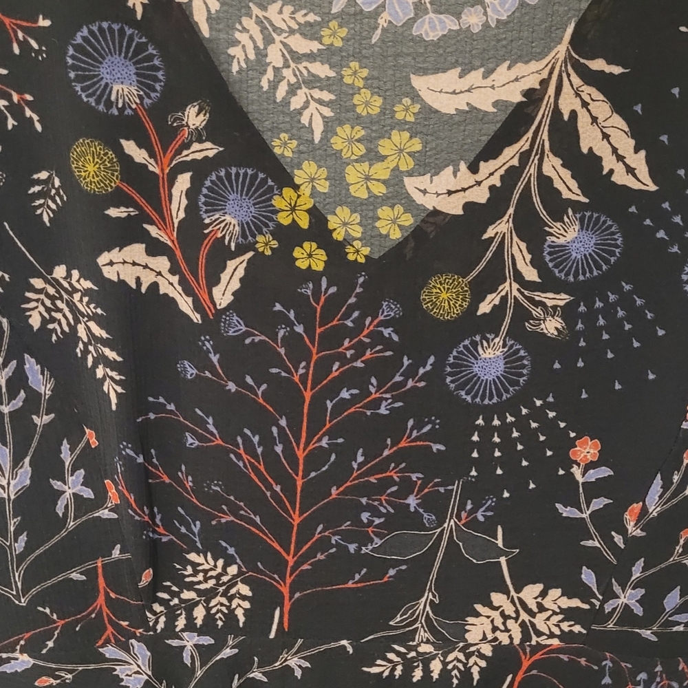 Kimchi Blue Black Floral Mini Dress Womens 10 - Picture 6 of 8
